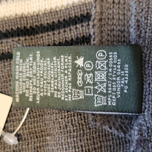 Eddie Bauer merino wool blend ski scarf grey black and white Unisex - Picture 8 of 9